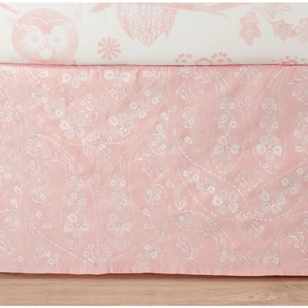 Pottery Barn Kids Mckenna Velvet Crib Skirt Pink